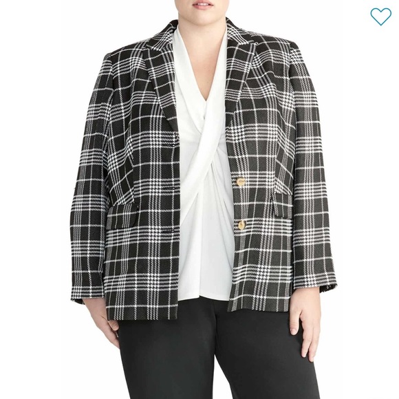 RACHEL Rachel Roy Jackets & Blazers - Rachel Roy Plaid Blazer black and white NWT